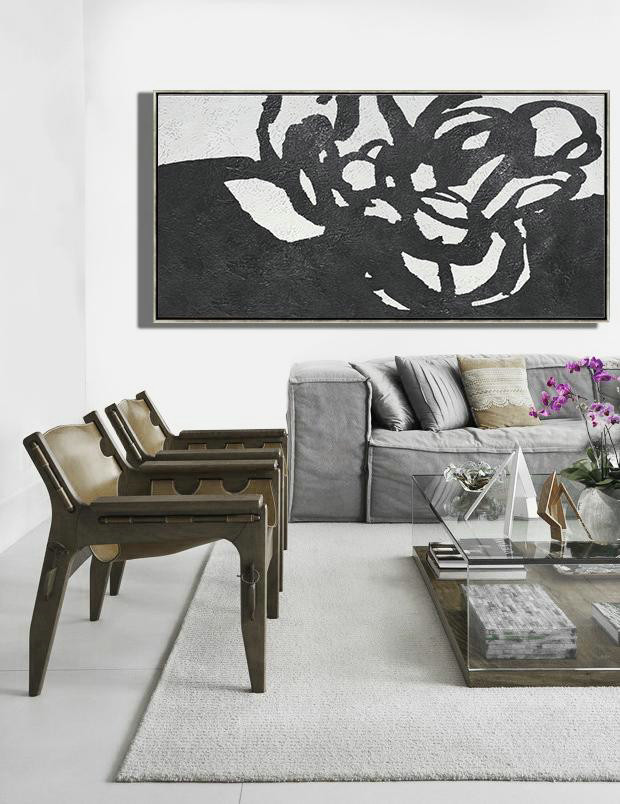 Big Painting,Oversized Horizontal Minimal Art On Canvas - Acrylic Painting Canvas Art
